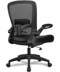Back view of All Day Comfort Ergonomic Office Chair With Breathable Mesh, Adjustable High Back, Lumbar Support, Flip Up Armrests, Black
