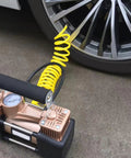 Heavy Duty Tire Inflation Hose Rock Solid Screw Lock Connector Tough As Nails Construction for inflating cars with compressor.