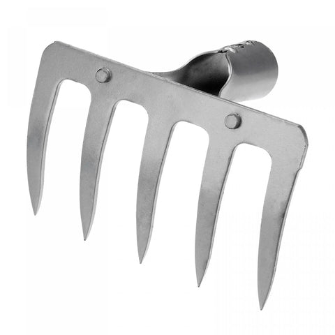 5 Teeth Garden Rake Head Made From Galvanized Manganese Steel, Heavy Duty Metal Rake Head For Yard Work, Garden Farm And Backyard Cleanup, 18.5 By 11.5 Cm, 1.34 Inch Inner Diameter, Handle Not Included.