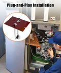 Installation of Upgraded Furnace Limit Switch For 87F16 87F1601 L140-30F L140F-40 36T01B3, technician working on heating system