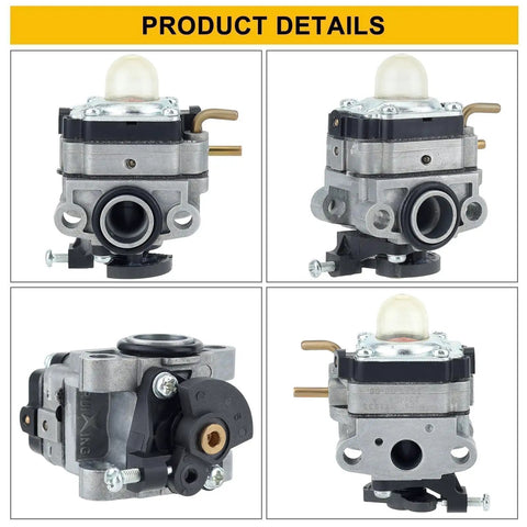 Four-angle view of Carburetor Kit For Ryobi 25Cc Two Cycle Engines RY252CS RY253SS RY251PH RY254BC Replacement Parts For Weedeater Craftsman