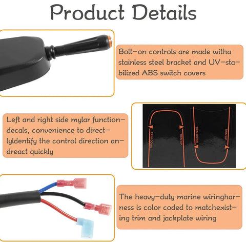 Fingertip Blinker Style Tilt Jack Plate Lever Control Dual Switch For SeaStar Hydraulic Cable And Tilt Steering Systems Replacement For PT2000-1P And PT2000-2P Pro Trim Bezel Compatible Marine Rigging Upgrade Must Have