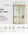 Preassembled Solid Spruce Wood Double Sliding Closet Doors Set With Bypass Hardware Track Kit 60 Inch By 80 Inch Two 31 Inch Tempered Clear Glass Panels Barn Door Slab For Interior Pantry Kitchen Built To Last Rustic Style with size chart.