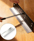 Hands using 16 Inch Sheet Metal Folding Hemming Tool Heavy Duty Steel Hand Bender With Three Eighths Inch And One Inch Depths on wood surface