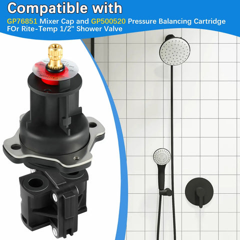 Mixer Cap And Pressure Balancing Unit Kit For Rite Temp Shower Valve Replacement Cartridge GP76851 GP500520 Compatible With GP77759