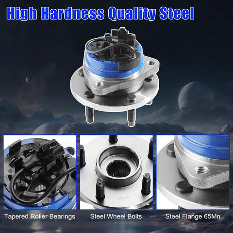 Front Wheel Hub Bearing Assembly Direct Fit Easy Install 5-Lug With ABS Compatible With Chevy Malibu 2004 2012, Pontiac G6 2005 2010, Saturn Aura 2007 2009, Cobalt HHR 2008 2010