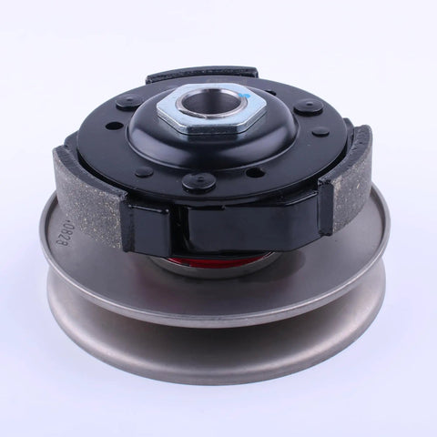 High Performance Racing Clutch Assembly With Bell for GY6 125cc, shown with 19 splines bell, 138mm OD, 141mm pulley OD.