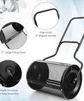24 Inch Lawn Compost Spreader and Lawn Roller For No Fuss Topdressing Fertilizer And Seedling Care Lightweight Metal Mesh Tool