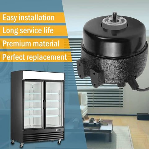 Evaporator And Condenser Fan Motor Replacement For TR And UR Refrigerators 115V 9W 1550 RPM with two-door commercial fridge