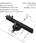 Professional Portable Miter Gauge For Table Saw With 18 Inch Fence And Quick Release Flip Stop, Nail On Perfect Crosscuts And Smooth Angle Cuts Every Time, Carpenter Approved Rig For 3/4 By 3/8 Slots, made of aluminum alloy with 11 positive stops.