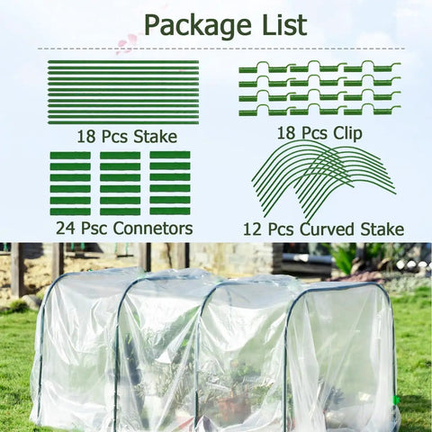 Greenhouse Hoops Grow Tunnel Kit 6 Sets For Raised Beds Rust Free Plant Support Frames Row Cover Shade Cloth DIY Garden Stakes Garden Tunnel Row Cover Hoops Kit Easy Install