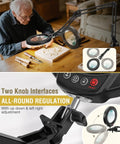Ultra Long 3 Section Swing Arm Magnifier Lamp With Light And Clamp Real Glass Lens Dimmable LED used for woodworking