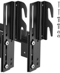Heavy Duty Premium Bed Rail Adapter Bracket Set With Adjustable Hook Plate For Bolt On Headboard Attachment Galvanized Steel Build shown from an angle with screws.