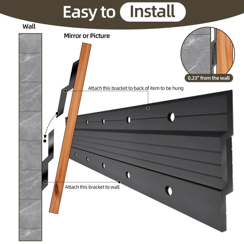 Installation guide of Badass Heavy Duty 41 Inch French Cleat Brackets And Top Tier Aluminum Wall Mount Hooks for mounting.