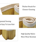 Close-up of the Professional Grade Yellow Nylon Strip Vacuum Brush For CNC Router And Milling Machine Solid 1M X 100Mm with thick, soft bristles.