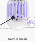 2in1 Bug Zapper Light Bulb For Indoor And Outdoor Use Electric Fly Killer And Gnat Trap Attracts Mosquitoes With Purple LED 260 Lumens E26 Base Easy Home Backyard Patio Pest Control with brush and 30° slope design