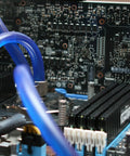Close-up of M4 Standoffs Kit With 15mm And 6mm Spacers Heavy Duty Steel Threaded Adapters installed on a motherboard
