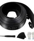 Landscape Edging Kit 33 Foot Roll 4 Inch Plastic Garden Edging With 100 Spikes, hammer, gloves, and spikes displayed