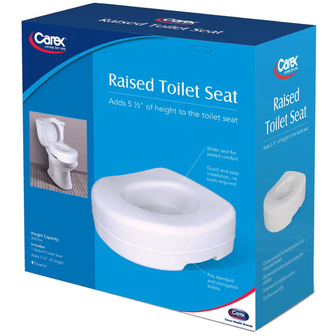 Built Tough White Toilet Seat Riser Adds Five Inch Height For Seniors Providing Extra Comfy Support 300 Pound Weight Limit With Sure Grip No Slip Base Universal Fit Fits Like A Glove