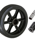 Heavy Duty 12 Inch By 3 Inch Rubber On Cast Iron Wheel With 1300 Lbs Capacity Fits Three Quarters Inch One Inch And One And Quarter Inch Axles