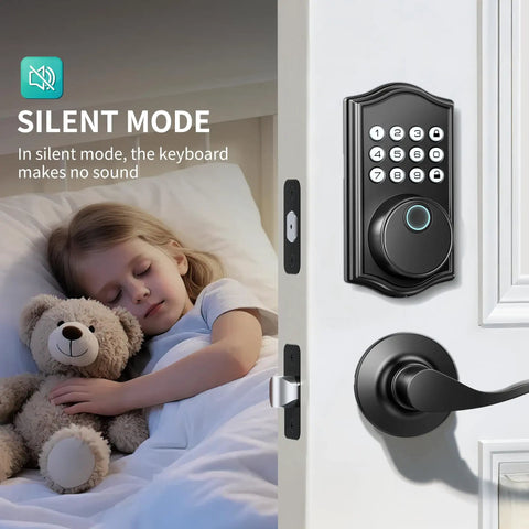 Tough As Nails Keyless Entry Door Lock With Handle Smart Fingerprint Deadbolt Keypad System No Sweat Auto Locking Straight Forward Install Fits Left Right Doors Rock Solid Security