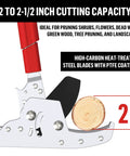 Heavy Duty Extendable Loppers With Telescopic 28 To 41 Inch Reach Double Ratcheting Anvil Branch Cutter showing 2-inch cutting capacity.