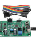 Micro Stepper Motor Driver Board For Robotics And Automation, compact green PCB with rainbow jumper cables