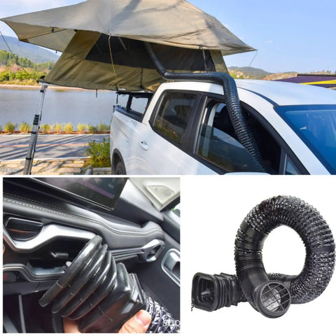 Heavy Duty Flexible Air Duct Hose With Solid Grille Cover Is Truly Rad For Camper Rigs And Adventure Vehicles A Compact Corrugated Ventilation Setup That Comes With One Meter Tube Plus Secure Air Outlet To Keep Nasty Dust Away From Your Gear, black 1m hose