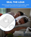 Replacement CPAP Gasket Kit for DreamStation 1 Flip Lid Seal and Humidifier Dry Box Inlet Seal, Silicone Gasket 1120613, Leak-Proof, Compatible With DreamStation Heated Humidifier by Philips Respironics; silicone seals shown with CPAP use