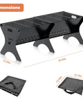 Two Pack Portable Folding Charcoal Grill Set For Camping And Backyard Barbecues Heavy Duty Campfire Grates dimensions diagram