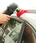 Close-up of 29 Piece Drill Buffing Pad Kit With 5/8-11 Backing Pad Threads for car polishing on white vehicle roof