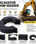 8 Piece 80mm Excavator Bucket Pin Shim Kit For Skid Steer Attachments, 5mm Thick Polymer Washers That Tighten Loose Dipper Arm And Bucket Joints, Built Tough For High Impact Digging, black stackable shim washers with excavator