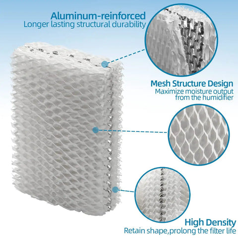 Close-up of Relion Compatible Humidifier Filter Replacement Pack Of 4 showing mesh structure and aluminum reinforcement.