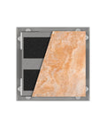 Square Shower Drain With Tileable Grate Marine Grade Stainless Steel Low Profile Setup featuring a light stone tile insert.