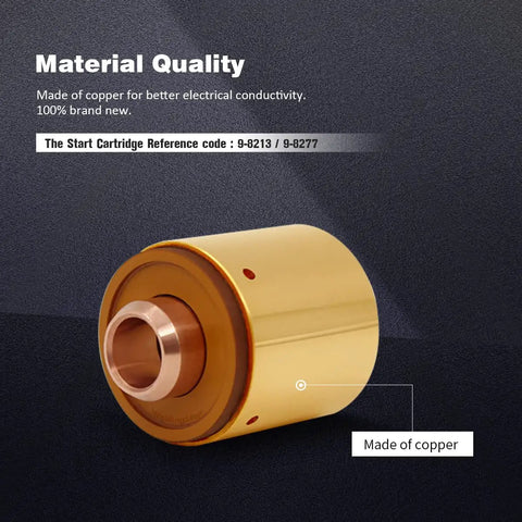 Copper start cartridge for CutMaster Plasma Torches, model 9-8213, 9-8277, showing material quality in image.