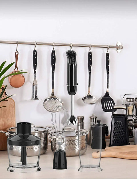 Slick Hands Down Game Changer 800 Watt Immersion Hand Blender With 12 Speeds And Turbo Boost Titanium Reinforced Blade BPA free set.