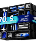 70 Piece Tool Box Organizer Tray Set With Interlocking Bins For Garage Storage And Desk Drawers, 5 Size System, EVA Non Slip Pads