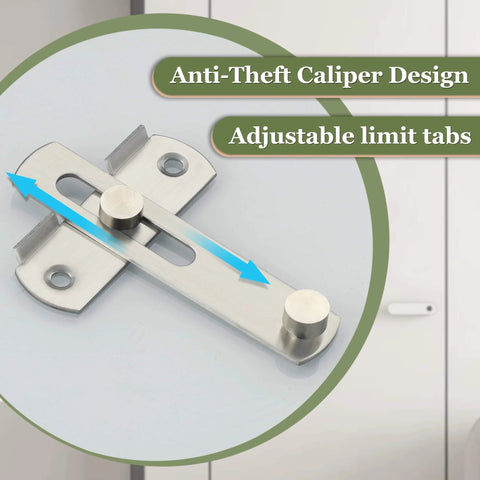 4 Inch Flip Gate Latch Heavy Duty Stainless Steel Door Lock for Barn Doors Wood Fences Sliding Doors and French Doors