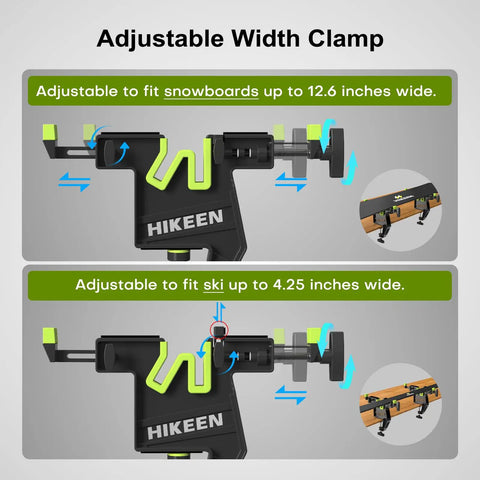 Heavy Duty Ski Snowboard Vise Set For Tuning And Waxing, Adjustable width clamp for skis and snowboards, 2 pieces