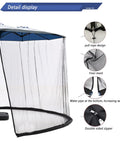 Versatile Mosquito Netting For 15Ft Patio Umbrella With Double Sided Screen Walls And Zipper Double Door Black installation view