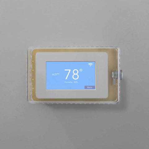 Locking Thermostat Cover for Home HVAC Clear Plastic Wall Mount with Key Lock Box for Temperature Control Prevent Tampering and Save Energy