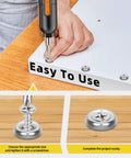Hand tightening a screw with 160 Pcs 304 Stainless Steel Finish Countersunk Cup Washers Set In Seven Sizes Size 4 Through Size 16