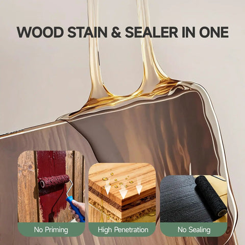 Water Based Wood Stain And Sealer In One Vintage Furniture Finish 32 Oz Container showing deep penetrating blend for easy applications.