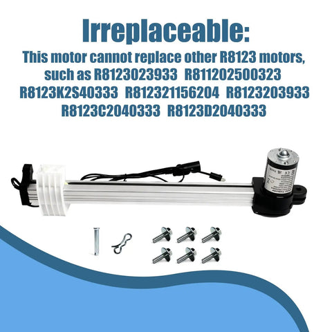 Replacement Heavy Duty Electric Recliner Lift Chair Linear Actuator Model R8123 with screws and hardware included.