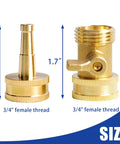 Two Pack Heavy Duty Brass Hose Nozzles With Two Shutoff Valves High Pressure Jet Nozzles Three Quarter Inch GHT Fittings