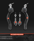 Infiniti Front Inner And Outer Tie Rod End Kit Replacement For Precise Steering And Even Tire Wear Reduction Direct Fit Front Suspension Upgrade For EX35 EX37 G37 M35 M45 Q50 AWD Models, 4-piece