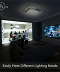 Six Pack Led Dimmer Light Switch Single Pole Or Three Way With Adjustable Min Brightness Skip Neutral Wires For Older Homes Ul Listed White Panel smooth lighting in living room with family gathered.