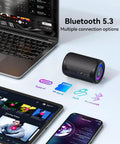 Ultra Lightweight Portable Bluetooth Speaker With LED Lights TWS Stereo Sound Type C Power Bluetooth 5.3 AUX And TF Card Input Outdoor Ready Mini Speaker For Travel Home Parties The Coolest Gift next to electronic devices