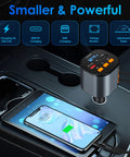 5 In 1 Fast Car Charger With 90W PD Power Retractable USB C And USB A Cables Bluetooth FM Transmitter in car with phone charging