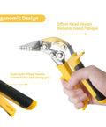 Ergonomic handle of 3 Inch Hand Seamers Sheet Metal Bender Tool With Straight Jaw showcasing design and dual-layer grip.
